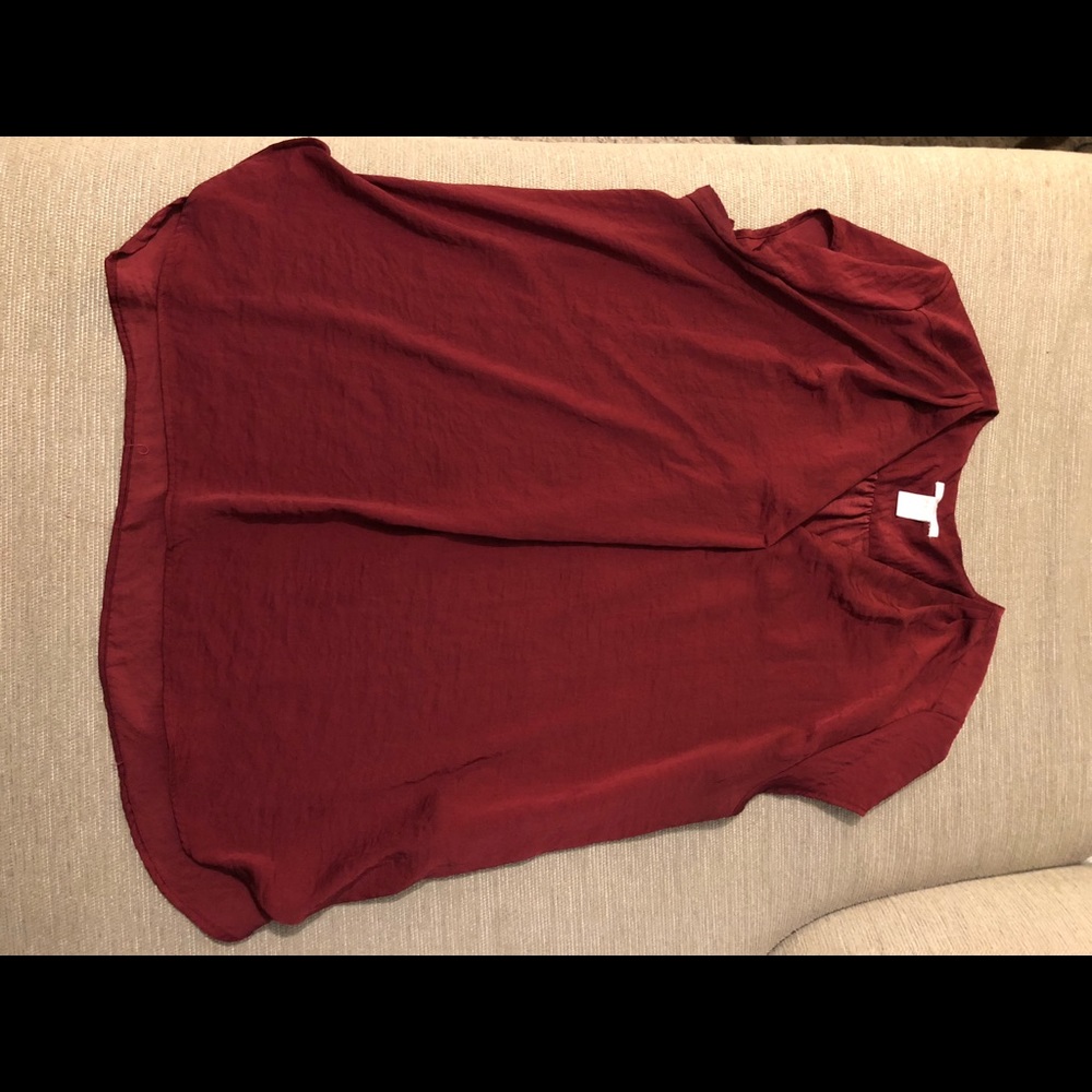 Wine red flowy blouse